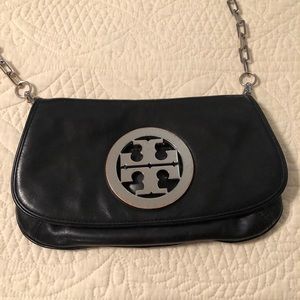 Tory Burch Black Logo Crossbody Clutch